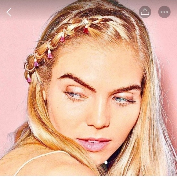 Jen Atkin X Chloe + Isabel Tassel Burgundy Braid Charms NEW - Picture 3 of 5